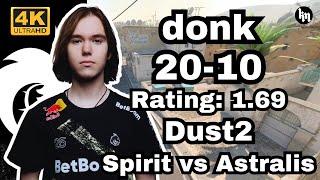 donk 20-10 Spirit vs Astralis Dust2  BLAST Premier World Final 2024 #cs2 #pov