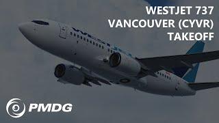 P3Dv5.1 PMDG WestJet 737 - Powerful Takeoff out of Vancouver CYVR-KSNA