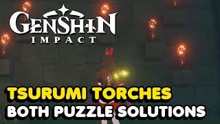 How To Solve The Torch Puzzles In Genshin Impact Tsurumi Island