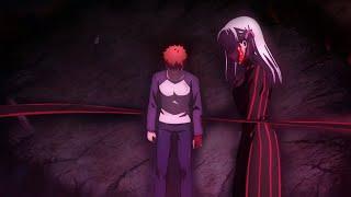 shirou gets hit by a tentacle and just drops dead