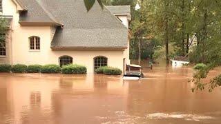 Peachtree Creek overflows flooding Buckhead neighborhood