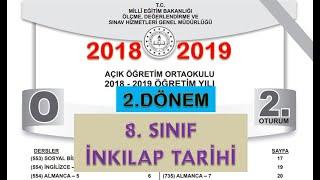 Açık Öğretim Ortaokulu 8. Sınıf T.C. İnkılap Tarihi ve Atatürkçülük  2018 2019  2. Dönem