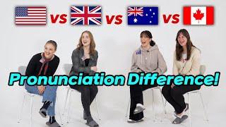 English differences Among 4 countries AmericanBritishAussieCanadian