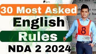30 Most Asked English Grammar rules for NDA 2 2024  NDA English  NDA GAT  nda journey.