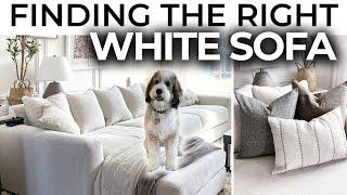 THINGS TO CONSIDER WHEN BUYING A SOFA + OUR AFFORDABLE WHITE SOFA LIVING ROOM UPDATE