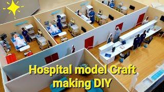 hospital model making using foam board and papers l best out of waste l drops of art l DIY