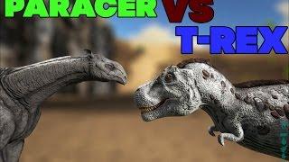 Битва в ARK Survival Evolved  Paracer vs Rex  Парацер против Рекса