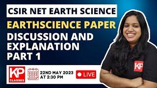 CSIR NET JUNE 2022 EARTH SCIENCE PAPER Discussion and Explanation Part 1