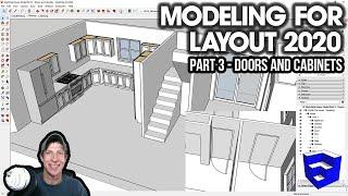 HOUSE MODELING in SketchUp 2020 Part 3 - Doors Frames and Cabinets