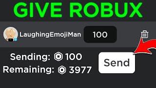 how to give robux in roblox to friends *without group* how to send a friend robux no group 2024