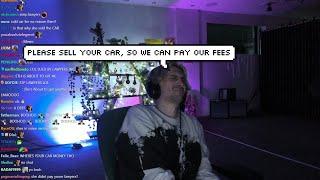 xQc says Adept begged him to Sell his McLaren to pay for her fees