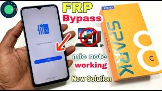 Tecno Spark 8C FRP Bypass  Tecno KG5k Google Account Bypass Without Pc  New Solution 2022 