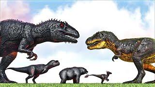 ORIGIN REX VS ALL PRIMAL CREATURES ARK SURVIVAL EVOLVED DEADLY BATTLE DINOSAUR MAMMALS AND MORE