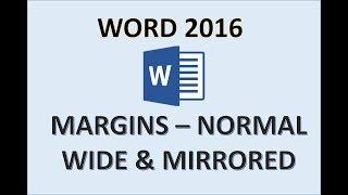 Word 2016 - Margins - How to Change Adjust Add Remove and Set Margin on Page Layout in Microsoft MS