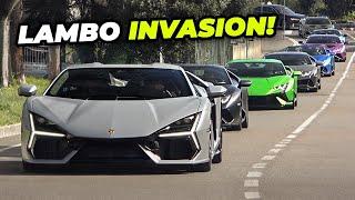 180+ Lamborghini arriving at the BIGGEST event of the year - 2024 Lamborghini Arena