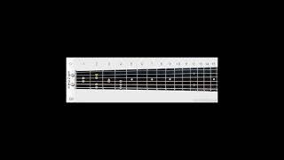 Notes Melodic F# Minor Mod Scale 2 Octaves Guitar No 7  C2 to C4 String and Finger Numbers