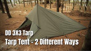 Tarpology - DD 3X3 Tarp - Tarp Tent - 2 Different Ways