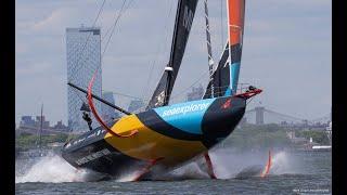 Super fast sailboats race from New York to western France