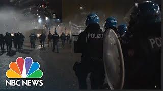 Italian Police Clash With Demonstrators Protesting Countrys New Covid-19 Restrictions  NBC News