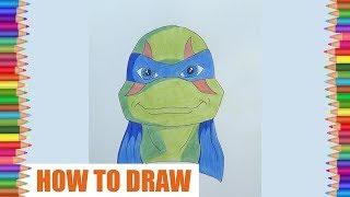 How to draw Leonardo TMNT Как нарисовать Черепашку Ниндзя Леонардо
