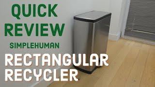 SimpleHuman CW1830   46L Recycler   Dual Compartment Rectangular Recycling Kitchen Pedal Bin