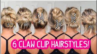 6 EASY CLAW CLIP HAIRSTYLES FOR FINE HAIR & THICK HAIR - Short Medium and Long Hairstyles