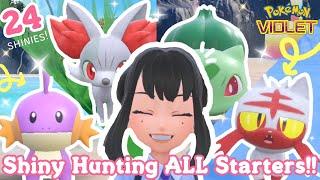 Catching ALL 24 SHINY Starter Pokémon in ScarletViolet Indigo Disk DLC + GIVING THEM AWAY