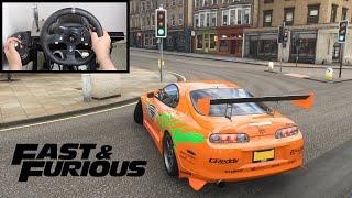 Forza Horizon 4 Paul Walker Toyota Supra Steering Wheel + Shifter Fast and Furious Gameplay