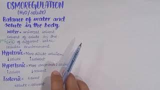 Balance Of Water And Solute In The Body Hypotonic Hypertonic And Isotonic Solution  Class 12