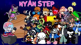 FNF Nyan Step But Different Characters Sing It  Nyan Cats Song But Everyone Sings It