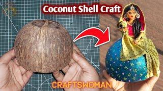 Coconut Shell Craft Idea  How To Make A Doll At Home With Air Dry Clay  #roomdecordiy  CRAFTSWOMAN