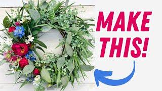 How to make a HIGH END spring cottage style wreath Easy step by step wreath tutorial