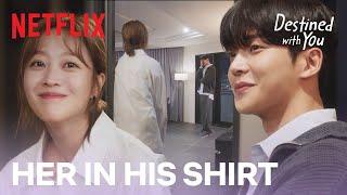 Rowoon is pleasantly surprised by Cho Bo-ah in his shirt  Destined With You Ep 15 ENG SUB