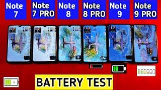 Redmi Note 9 Pro vs Redmi Note 9 vs Redmi Note 8 Pro vs Note 8 vs Note 7 Pro   Battery Drain Test 