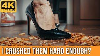 ASMR I Crushed Crackers with my Black High Heels - Talking and Stomping