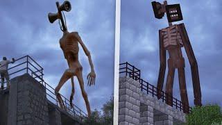Siren Head - Minecraft Horror Film side-by-side comparison