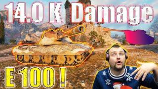 14.0K Damage in E 100 What a Crazy Battle - ft. Tornvagn  World of Tanks