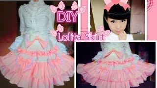 Kawaii DIY - How to Make A Sweet Lolita Skirt no elastic band and zipper method
