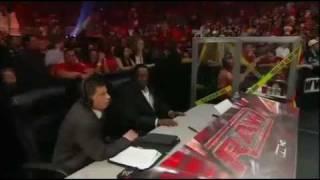 Micheal Cole Squirts BBQ Sauce on Jim Ross WWE Raw 4411