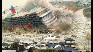 SCARY NATURAL DISASTERS GIANT WAVES IN HURRICANE & TSUNAMI CRASH SHIPS & CARS