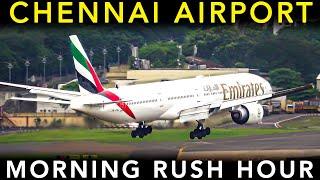 CHENNAI AIRPORT  - Plane Spotting  Landing & Takeoff - Morning RUSH HOUR