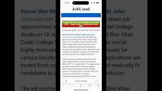 Kernal Sher Khan Cadet College Swabi Jobs 2024 – Apply online – Government Jobs 2024 #govtjobs2024