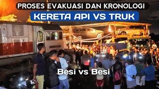 KERETA API TABRAK TRUK YANG TERSANGKUT REL 