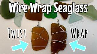 How to wire wrap sea glass 2 x simple designs for glass shells beach pebbles etc