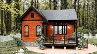 Amazing  Small House Design 7x8 Meters 23x26 ft 2 Bedrooms  Tiny Modern House with cozy patio