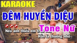 Karaoke Đêm Huyền Diệu Tone Nữ Nhạc Sống  Trọng Hiếu