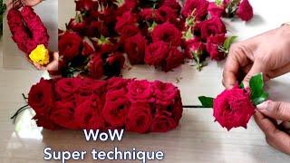 சூப்பர் ஐடியா இனி ரோஸ் மாலை கட்ட தேவையில்லை  Mini Rose flower garland