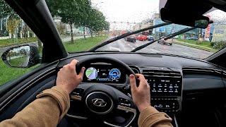 2023 Hyundai Tucson Premium  Hybrid 230hp  POV Driving in the rain  WOW Quality 4k HDR video