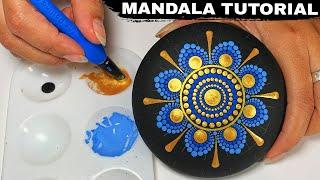 Dot Art Mandala Stone Painting Rocks Tutorial  How to Paint Mandala for Beginners Relaxing Video