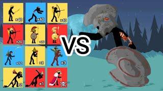 All stick figures vs mega zombie stone giant - stick War legacy @imparatoroyuncukaplana419